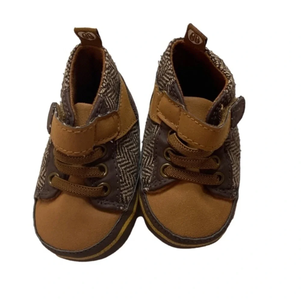 Stepping stones baby slip on Brown loafer shoes Boots EUC Soft Sole 3-6 Months